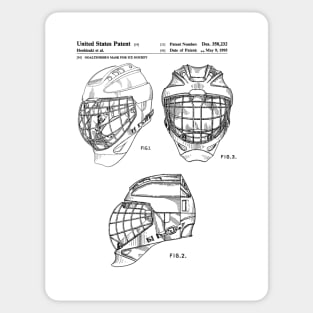 Hockey Goaltender Mask Patent Black Sticker